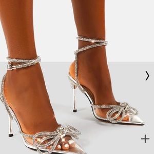 PUBLIC DESIRE CLEAR SPARKLY HEELS